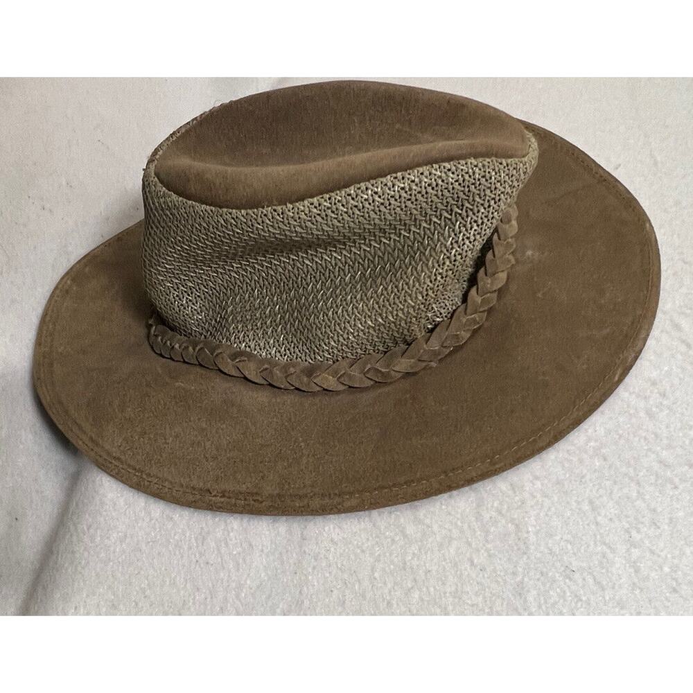 Vintage Hat Quarters USA‎ HENSCHEL Leather Hat L
